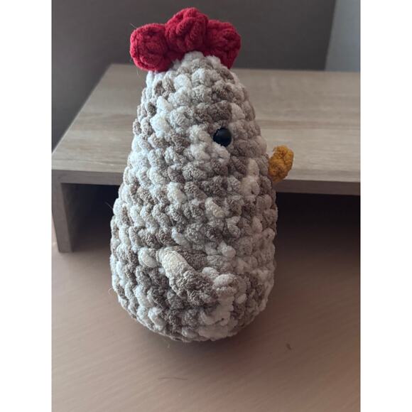 Handmade Plush Chicken Stuffed Figure - 8" - Picture 4 of 6